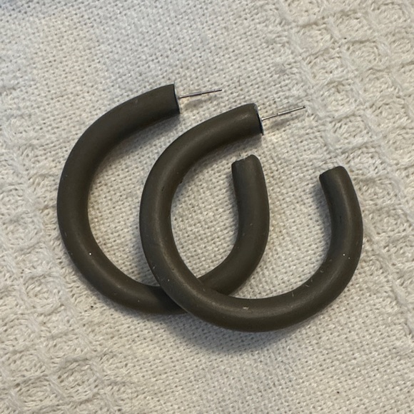 No Brand Jewelry - Matte Green Large Large Hoop Earrings OS